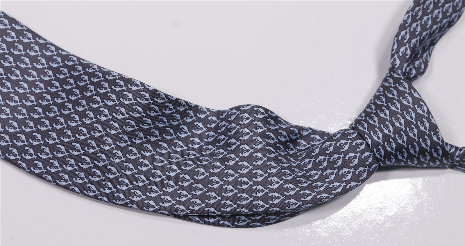 Atelier FB Geneve Blue Guns Revolver Print Design Silk Necktie Tie Atelier FB Geneve Blue Guns Revolver Print Design Silk Necktie Tie